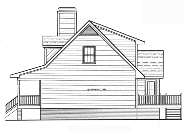 Right Elevation image of Woodland House Plan